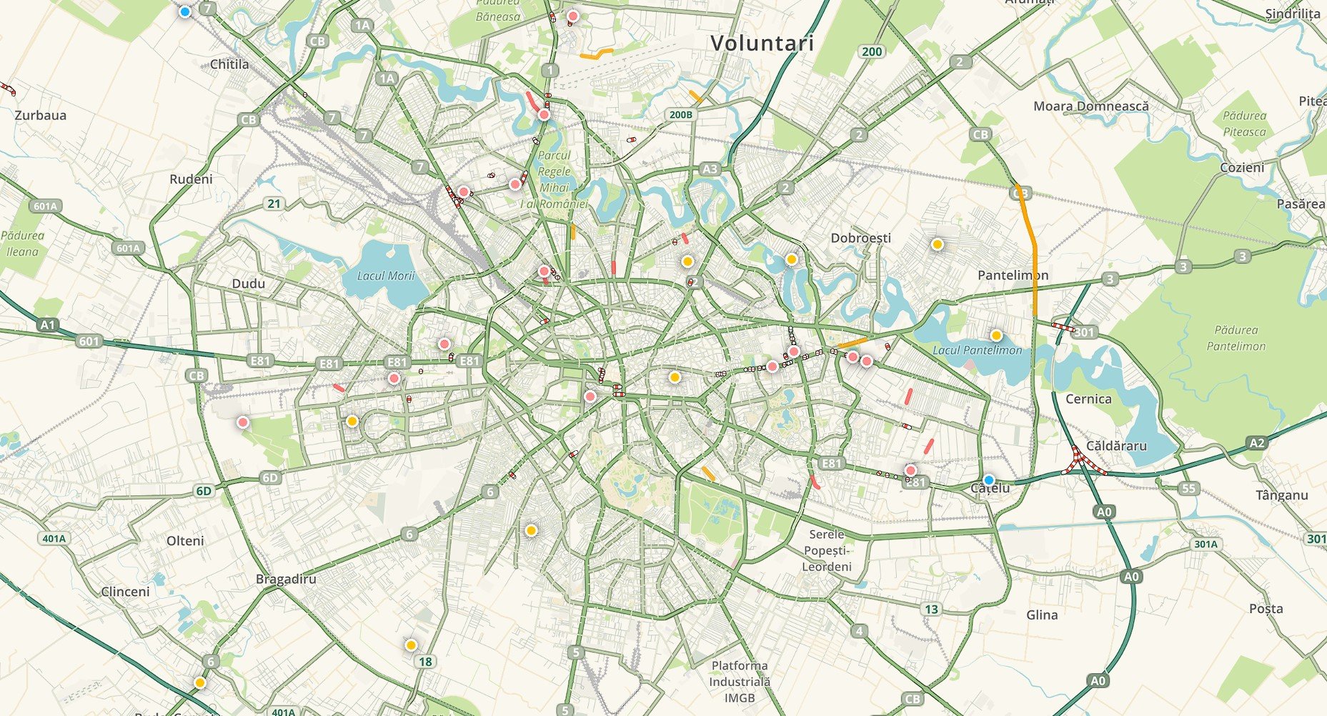 Trafic ușor în București în prima zi de muncă, ambuteiajele revin după ora 8