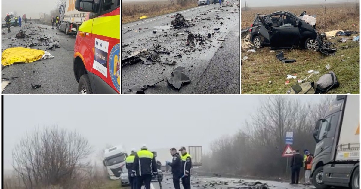 Șapte vieți pierdute într-un accident tragic în Timiș Un grav accident rutier s-a produs marți după-amiază pe DN6, în județul Timiș, soldându-se cu șapte morți