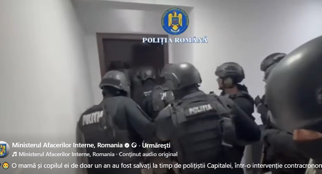 Polițiști salvează o mamă și copilul de agresor cu cuțitul