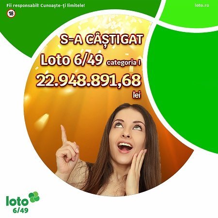 Marele premiu de 4,5 milioane de euro la Loto 6/49 a fost câștigat!