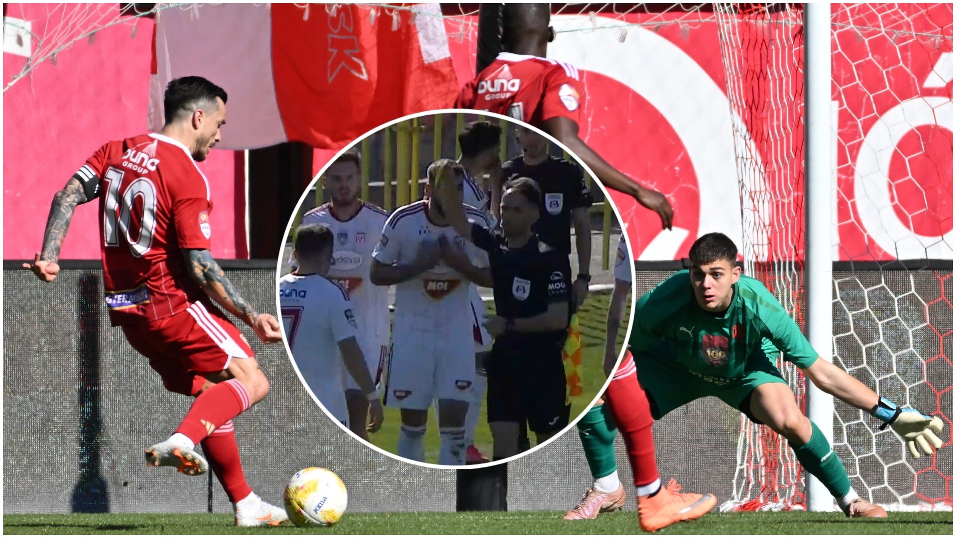 Jucător eliminat pentru că și-a scos tricoul la 2-0 în play-off-ul Ligii 2 (Video)