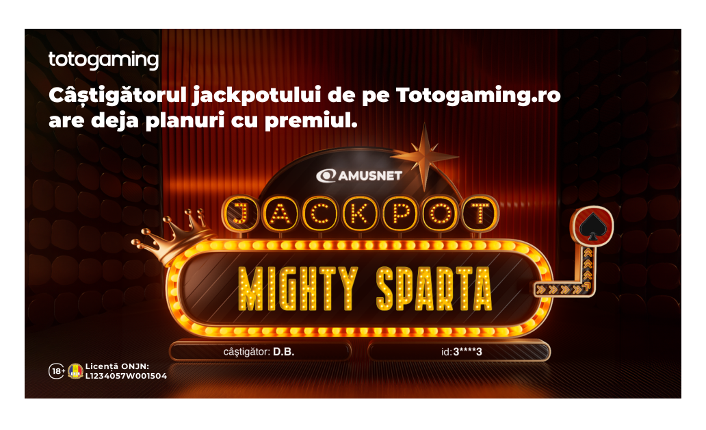 Un jucător de pe platforma Totogaming.ro, administrată de Amusnet, a reușit să revendice premiul principal de la jackpotul de inimă neagră, după ce a pariat recent și a reușit să atingă suma colosală de peste 250.000 de euro
