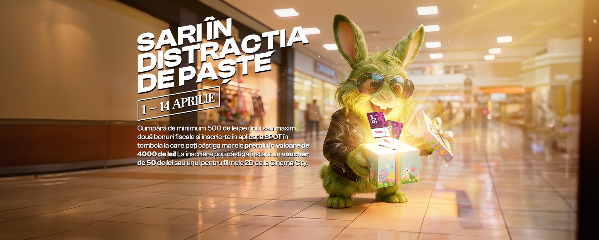 Shopping City Târgu Jiu anunță programul de Paște și activități speciale pentru vizitatori Shopping City Târgu Jiu va funcționa după un program adaptat sărbătorilor de Paște, oferind în același timp activități interactive și oportunități de câștig pentru clienți