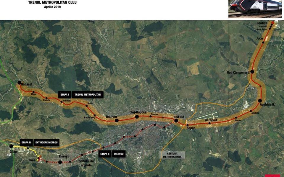 Finanțare record pentru trenul metropolitan din Cluj: 85% bani europeni