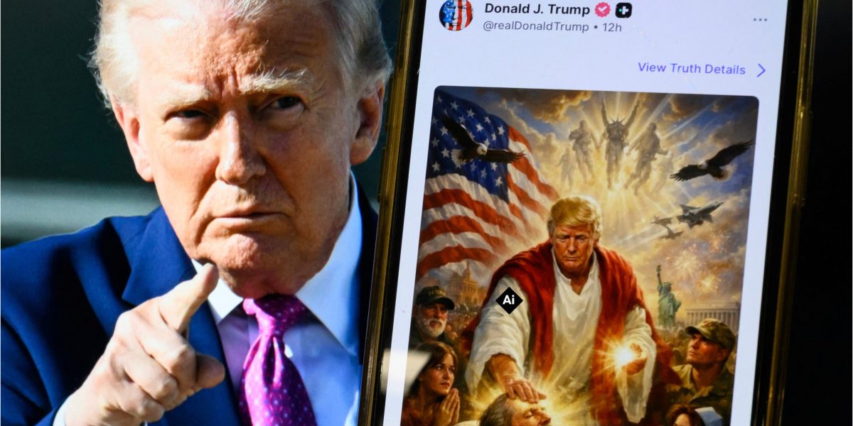 Figura lui Trump în „Iisus”, cu o bestie satanică: Ce e creatura din mijloc