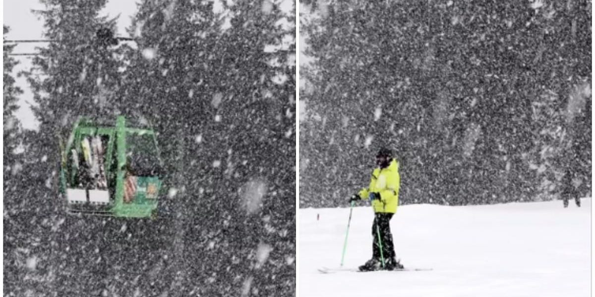 Ninge ca-n decembrie în munți: Paștele sau Crăciunul? Turiștii, nedumeriți