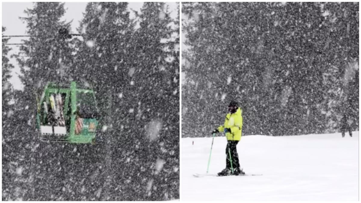 Ninge ca-n decembrie în munți: Paștele sau Crăciunul? Turiștii, nedumeriți