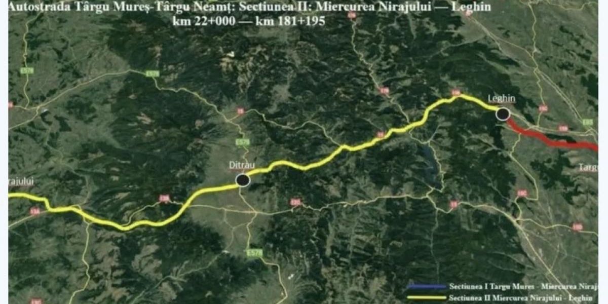 A8, pas uriaș: Licitație lansată pentru tronsonul Miercurea Nirajului-Sărățen