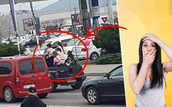Șoferul din Alba, șocat! 7 copii, transportați în BENĂ pe un drum aglomerat