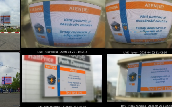 Ro-Alert pe panouri digitale: București și alte 17 orașe, în vizor