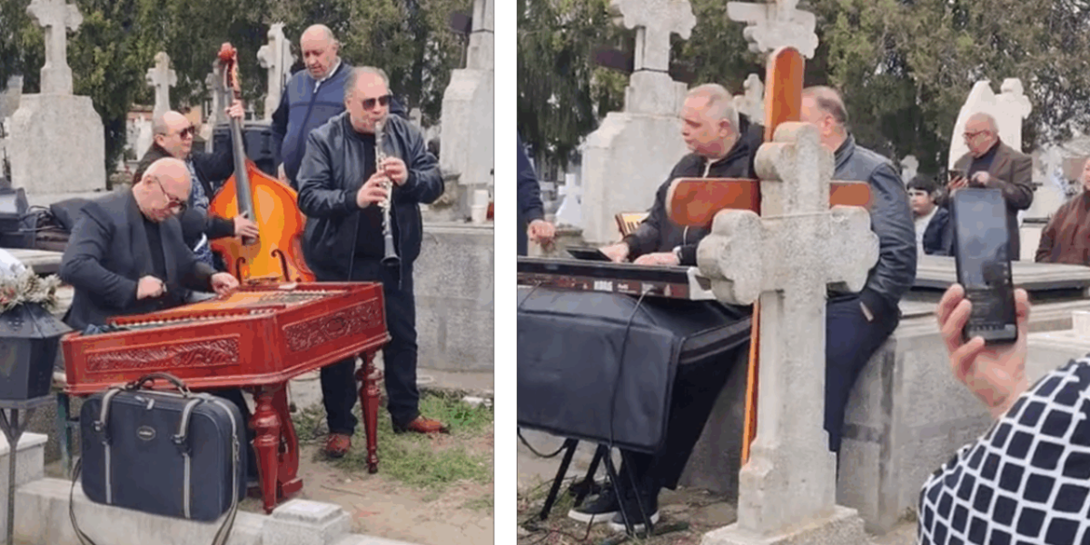 Concert șoc în cimitirul din Giurgiu de Paști: Dedicații pentru morți