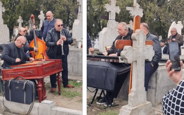 Concert șoc în cimitirul din Giurgiu de Paști: Dedicații pentru morți