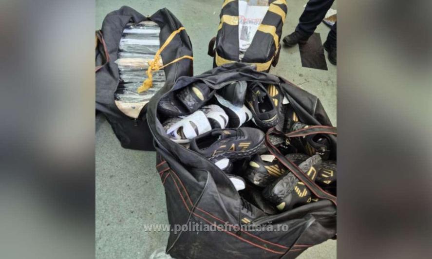 Marfă contrafăcută de 1 milion lei, găsită de polițiștii de frontieră Giurgiu