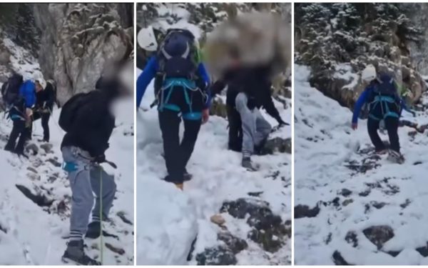 Doi turiști, salvați de pe munte: O oră și jumătate pe burtă, la limită