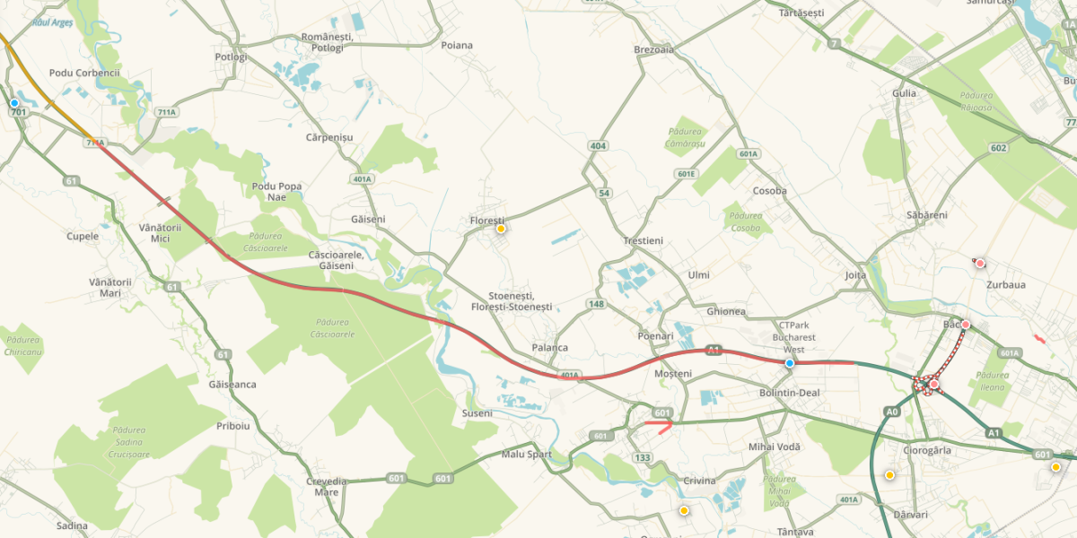 Cozi infernale pe A1: 20 km până în București. Rutele ocolitoare