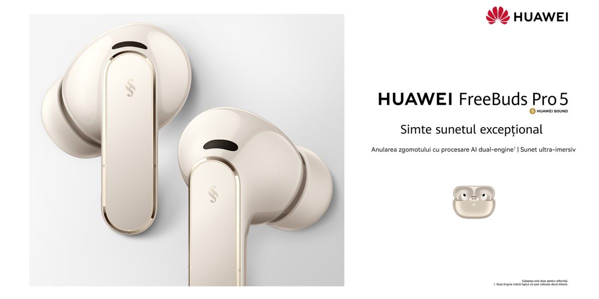 Sunet perfect cu HUAWEI FreeBuds Pro 5: Zgomotul dispare, muzica rămâne