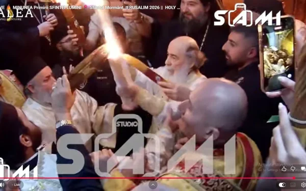 Lumina Sfântă a venit la Ierusalim, în ciuda războiului: Bucurie la Biserica Sfântului Mormânt
