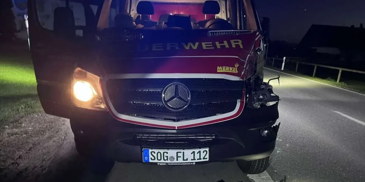 Pompierii din Germania, blocați: Un român a avariat unica autospecială