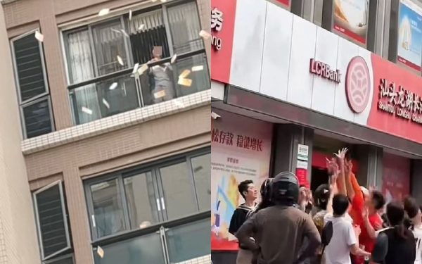 S-a certat cu soțul și a aruncat peste 160.000 de dolari de la balcon, în China