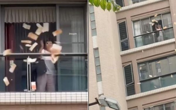 Femeie furioasă aruncă 215.000 de euro de la balcon, după ceartă cu soțul în China