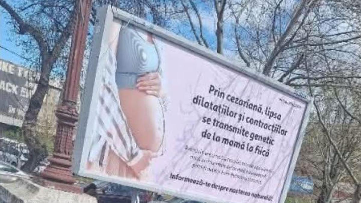 Panouri în București, cu informații false despre cezariană: USR, revoltată