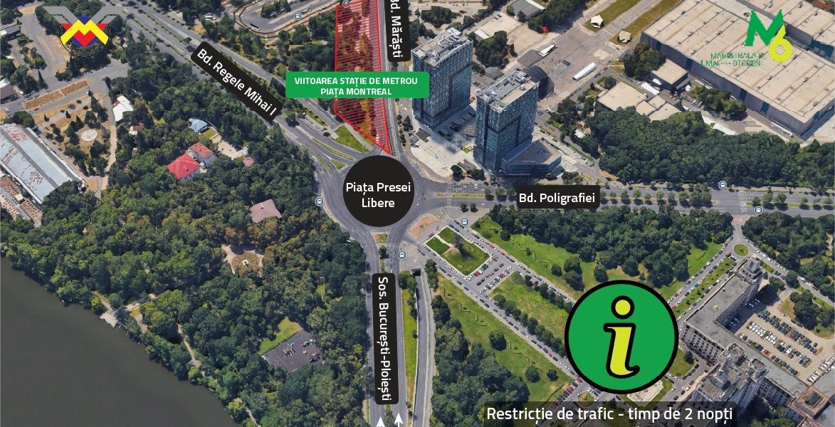 Restricții temporare în Pasajul Piața Presei Libere, pentru șoferi