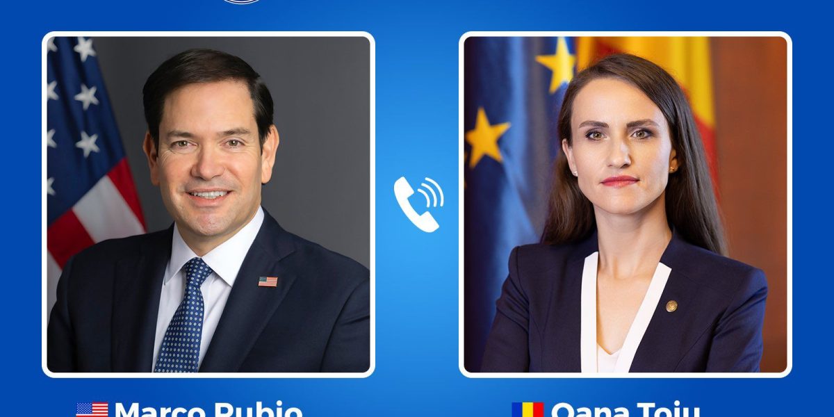 Ministrul Afacerilor Externe, Oana Țoiu, a avut o convorbire telefonică joi seara cu secretarul de stat american Marco Rubio, conform informațiilor apărute