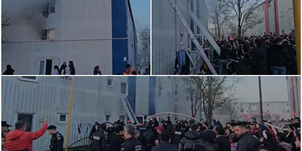 Incendiu la Constanța: 12 persoane, 4 copii, la spital