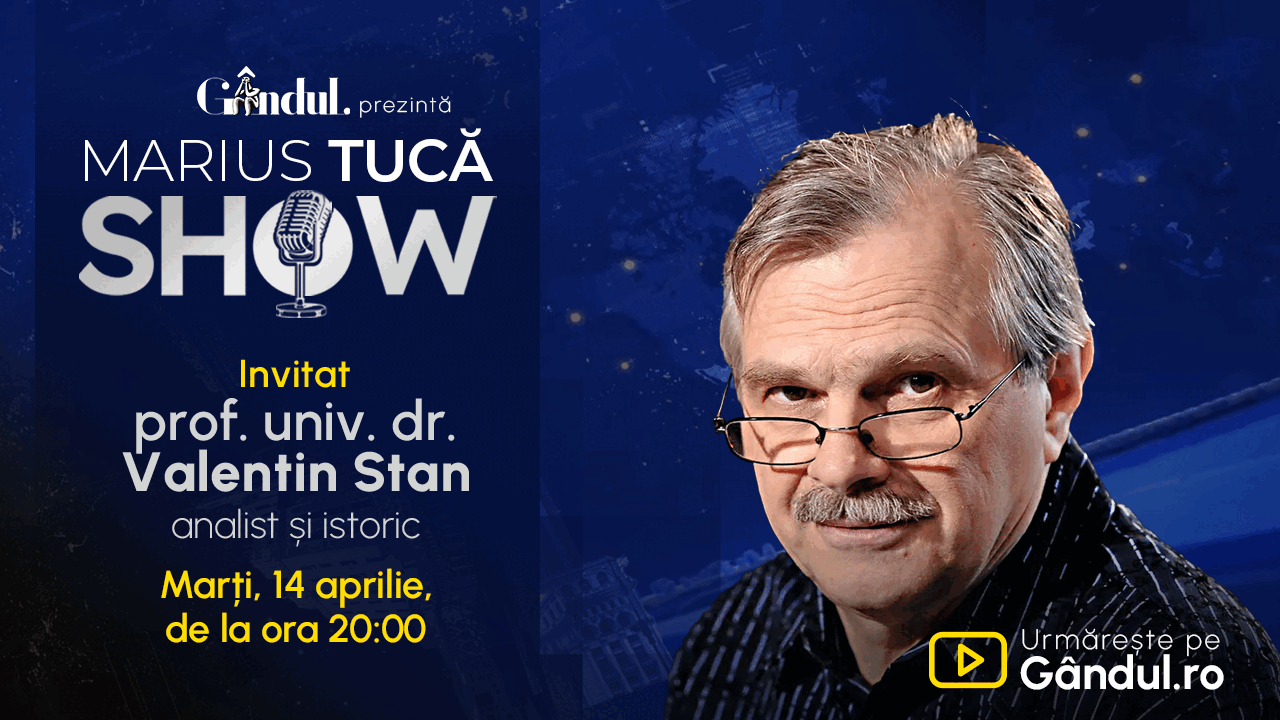 Marius Tucă revine la Gândul: Prof. Valentin Stan, invitat marți la 20:00