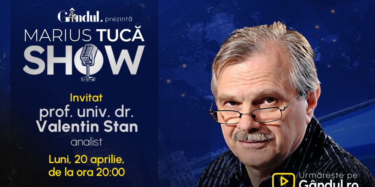 Marius Tucă revine luni, cu Valentin Stan, la „Gândul”, ora 20:00