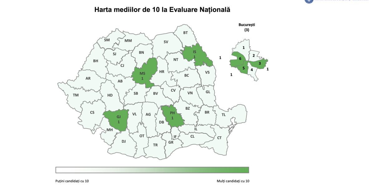Medii de 10 la Evaluarea Națională: 7 elevi au strălucit, 37 de județe s-au stins