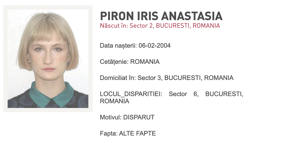 Tânără dispărută în București. A fost emis Ro-Alert