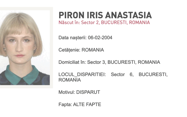 Tânără dispărută în București. A fost emis Ro-Alert