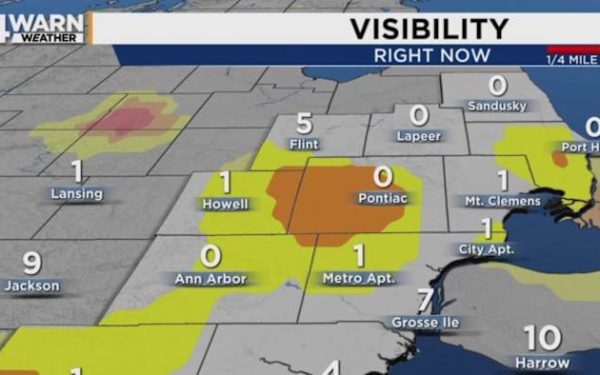 Negură densă paralizează sud-estul Michiganului, vine furtuna