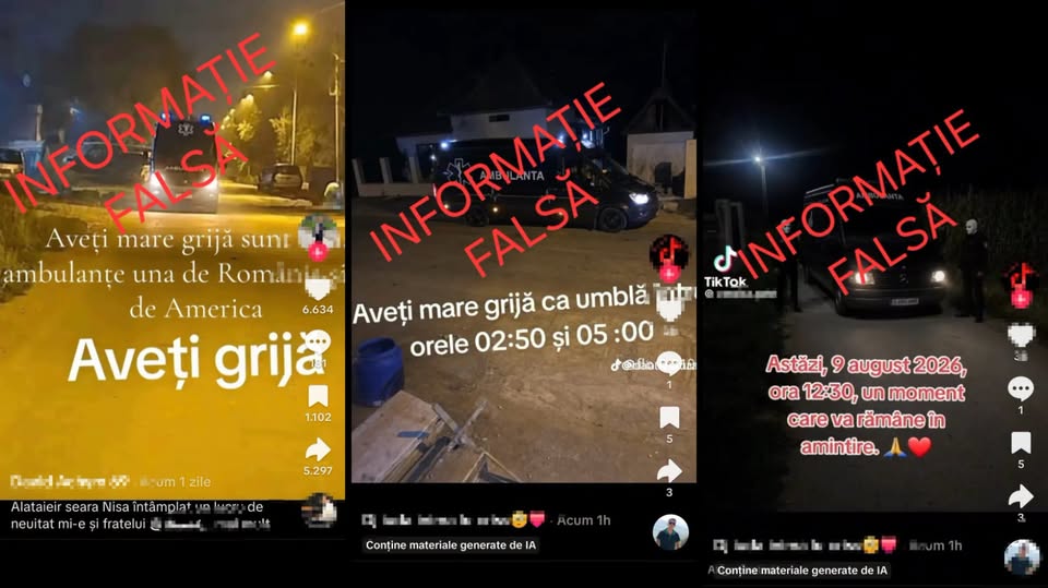 MAI dezminte fake news: „Ambulanța neagră” a fost o farsă