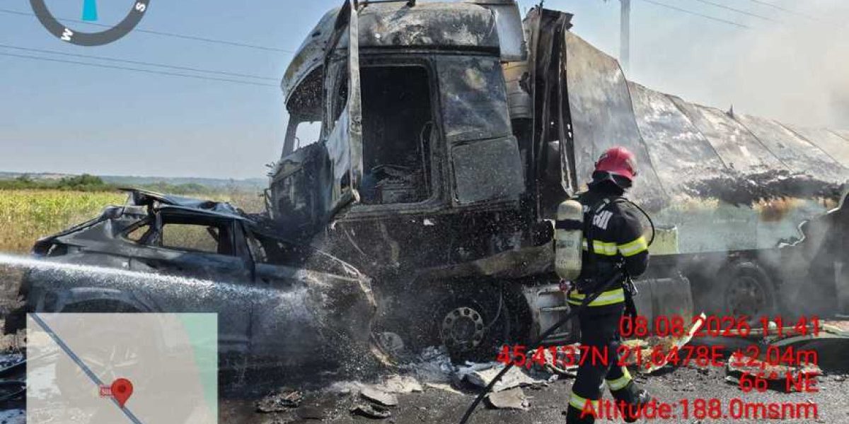 Accident Cumplit: Mașină și TIR în Flăcări, un Șofer Decedat