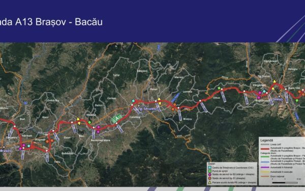 A13 Brașov-Bacău: 5 loturi pentru 174 km Transilvania-Moldova