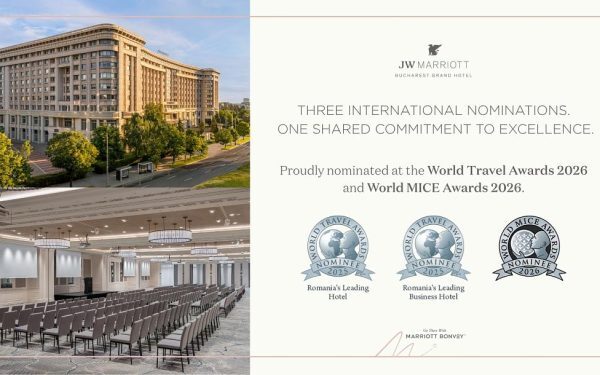 JW Marriott București, dublu nominalizat la premii internaționale de top