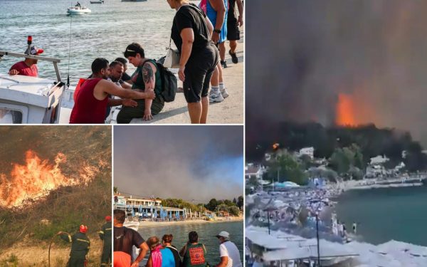 Halkidiki în flăcări: Români, fugă disperată în pijamale și șlapi