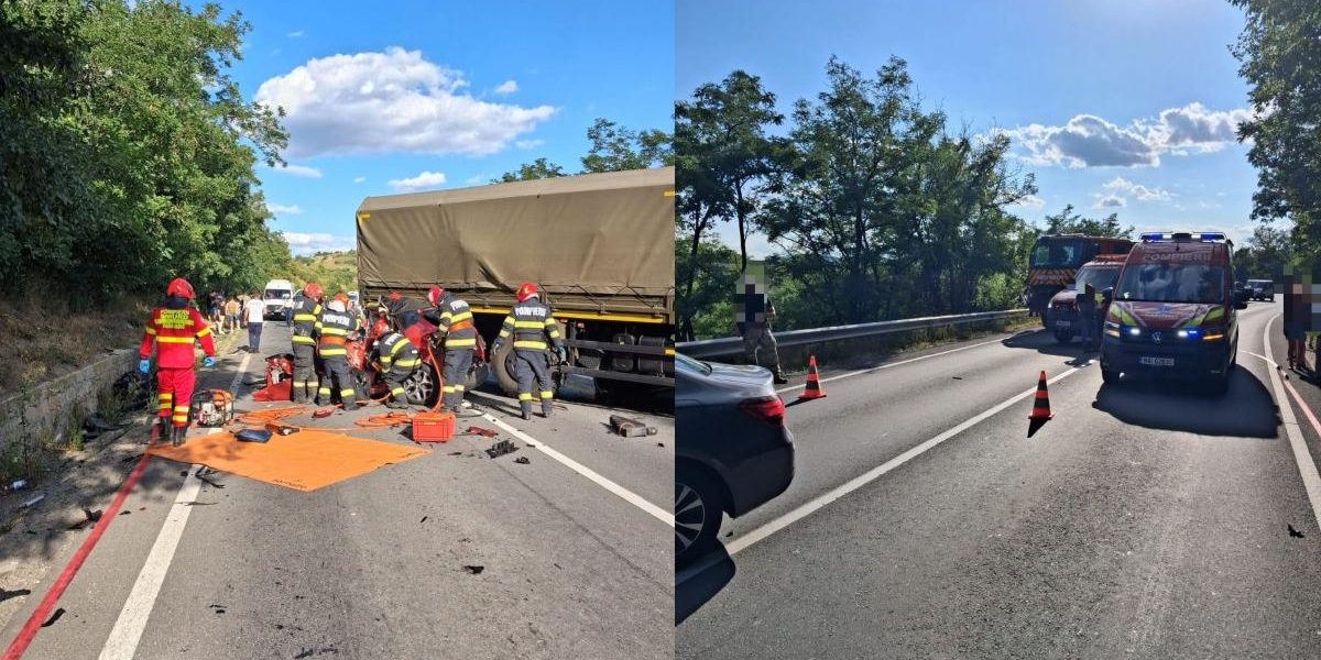 Mureș: Carnagiu pe șosea, 3 morți în accident cu camion militar