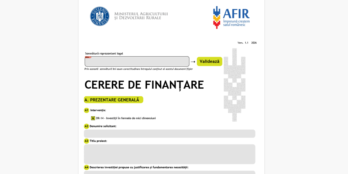 AFIR: Granturi 50.000 EUR pentru ferme mici, reguli noi la sesiune