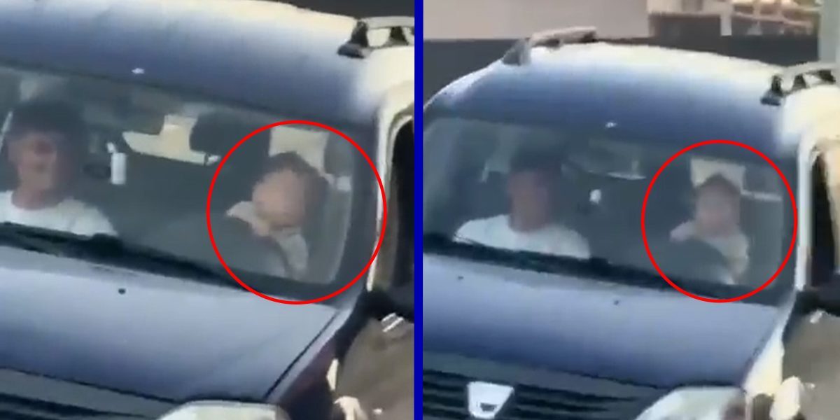 Bebeluș la volan în Vrancea: scene uluitoare filmate