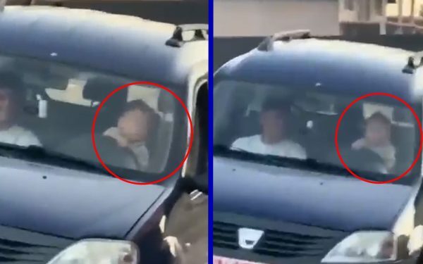 Bebeluș la volan în Vrancea: scene uluitoare filmate