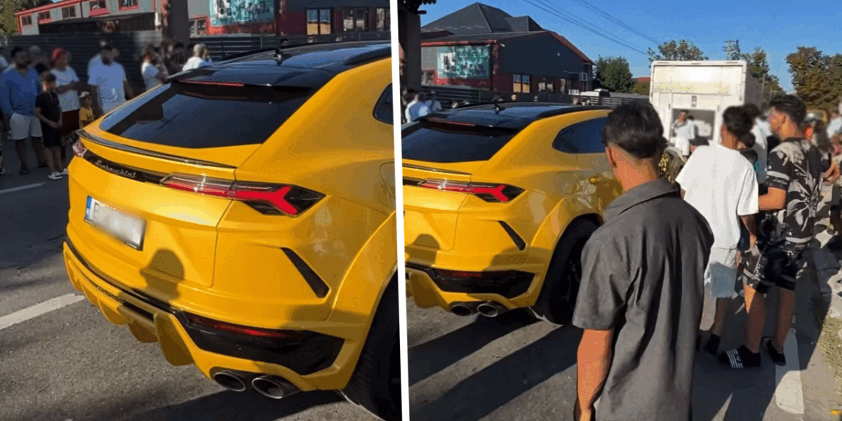 Lamborghini blocat pe drum, scandal la Vaslui
