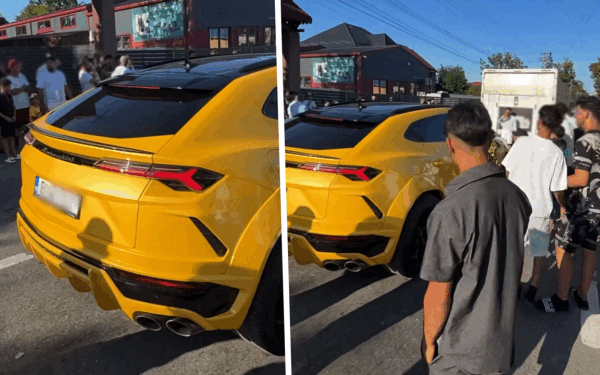 Lamborghini blocat pe drum, scandal la Vaslui