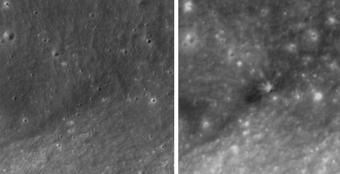 Luna, lovită de SpaceX: Noul crater, surprins în imagini spectaculoase
