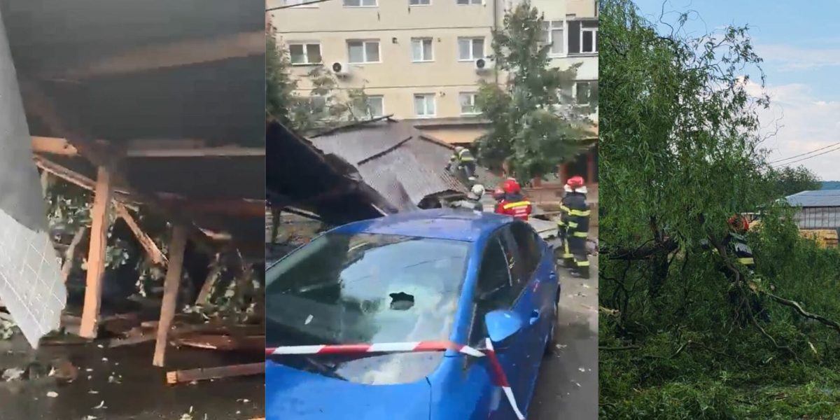 Vijelie pe țară: Acoperiș SIBIU, blocaj ARGEȘ din cauza vijeliei