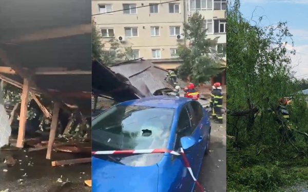Vijelie pe țară: Acoperiș SIBIU, blocaj ARGEȘ din cauza vijeliei