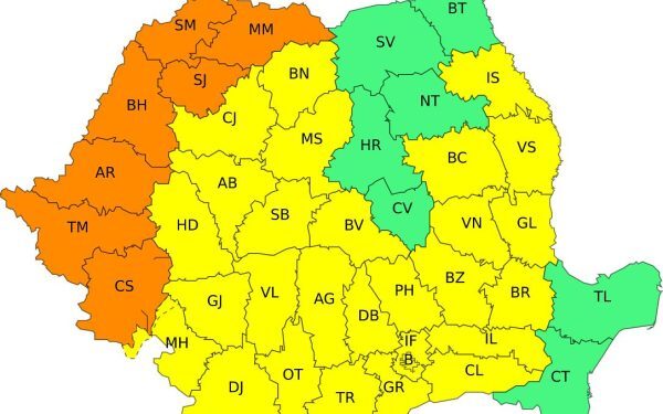 România sub coduri galben, portocaliu de caniculă