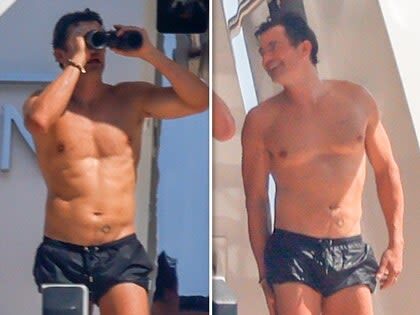 Orlando Bloom, fără tricou, la yachting cu Woody Harrelson